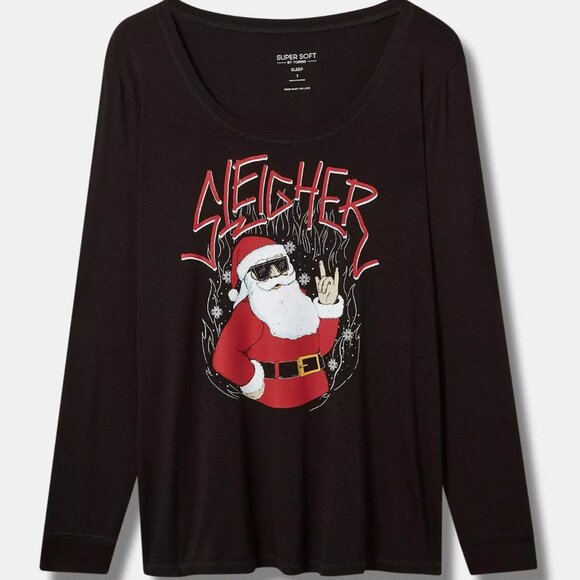 ❤️NWT VINTAGE TORRID TEE - SLEIGHER SANTA CHRISTMAS GRAPHIC SUPER SOFT - SIZE 2X - Picture 10 of 12